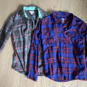 Flannel tops size 11/12